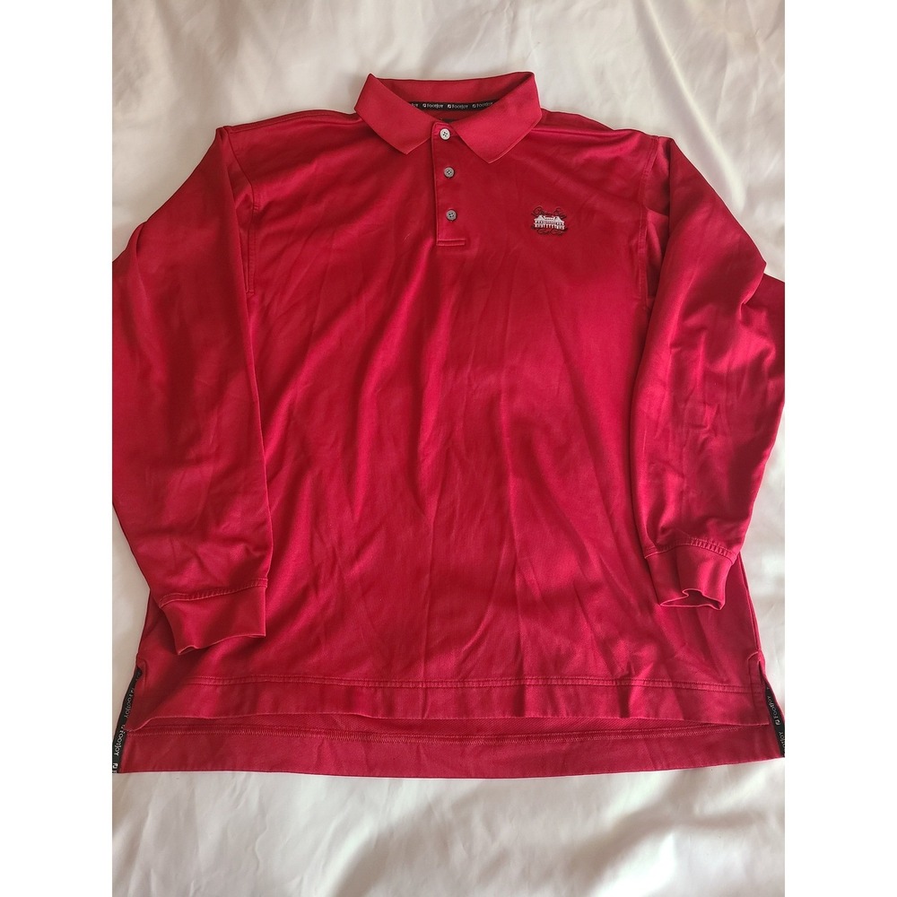 FootJoy FJ Red Long Sleeve Golf Polo Shirt Chateau Elan Golf Club Embroidered XL